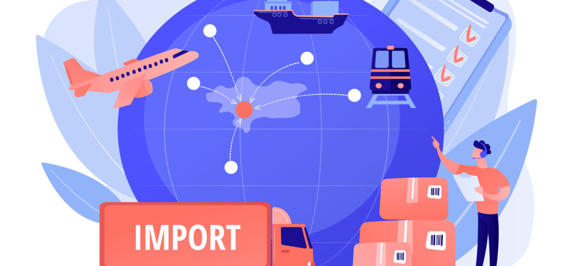 Export control concept vector illustration
